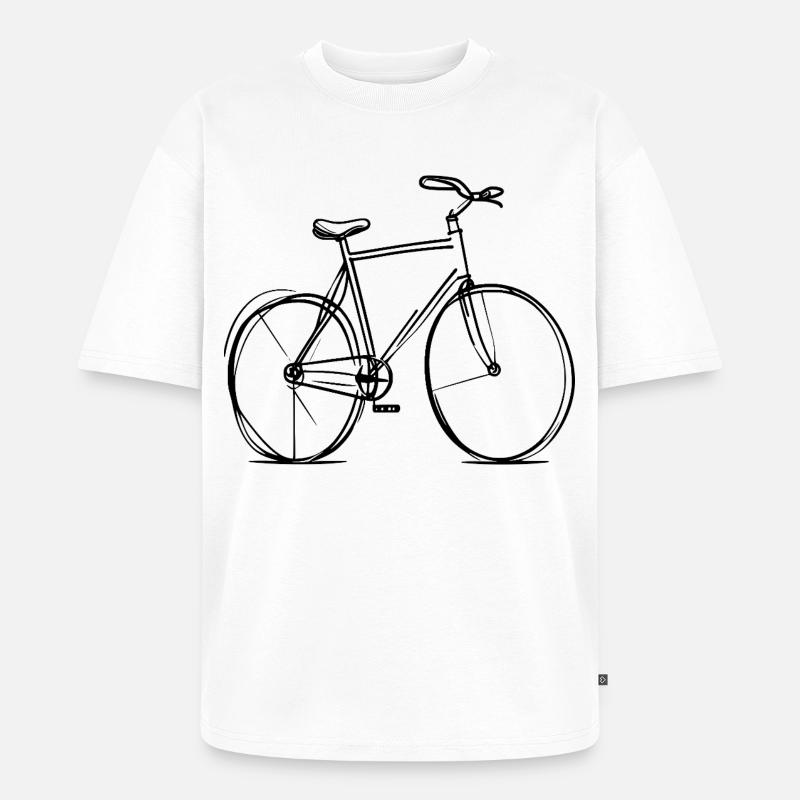 Tracé de lignes de vélo - T-shirt Premium bio oversize Unisexe - blanc