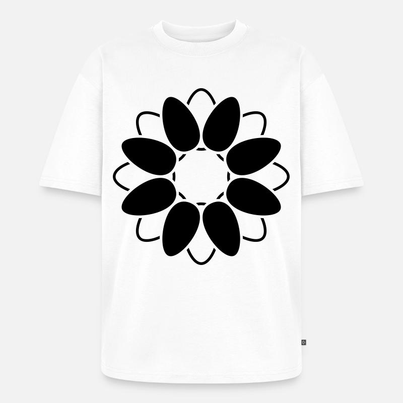 Fleur Ouverte Fleur Graphique Abstrait - T-shirt Premium bio oversize Unisexe - blanc