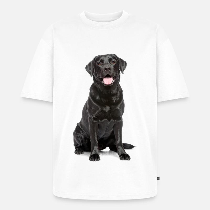 Schwarzer Labrador – Loyal, liebenswert & Charmant - Unisex Premium Oversized Bio T-Shirt - Weiß