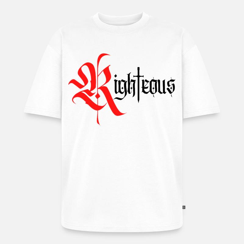 Conception gothique vertueuse avec épée - T-shirt Premium bio oversize Unisexe - blanc