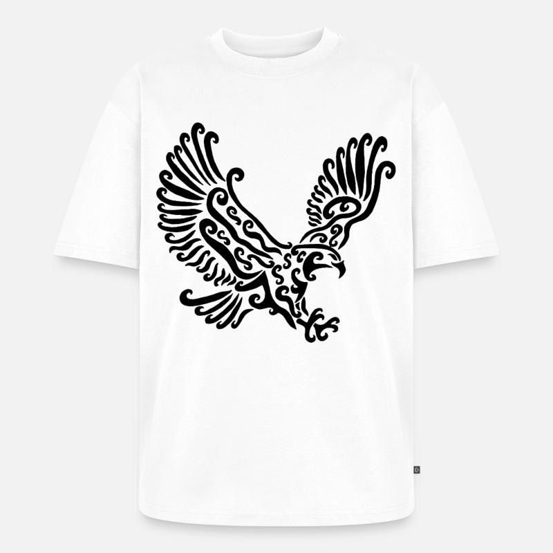 Schwarzer Adler - Unisex Premium Oversized Bio T-Shirt - Weiß