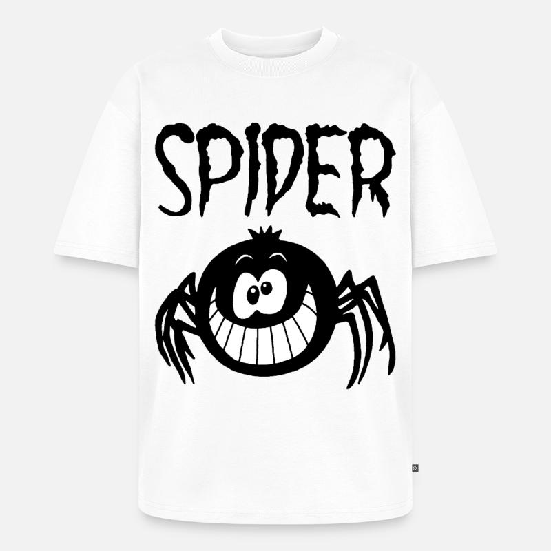 Das Lächeln der schwarzen Spinne - Unisex Premium Oversized Bio T-Shirt - Weiß