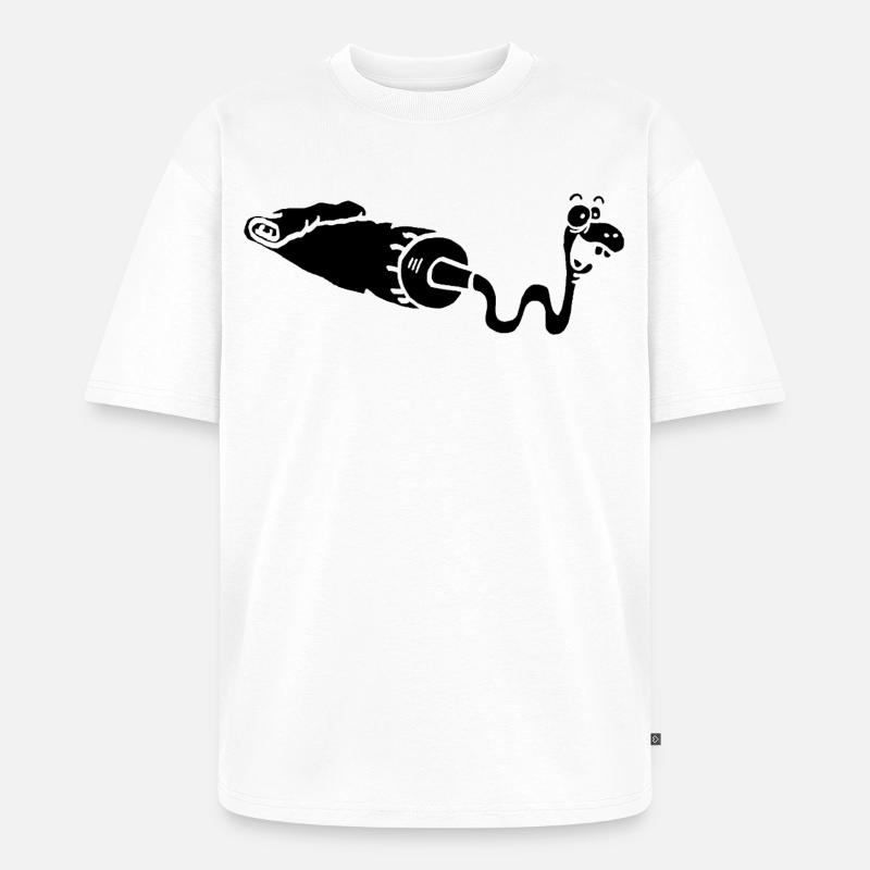 Gouache oder schwarze Schlange? - Unisex Premium Oversized Bio T-Shirt - Weiß