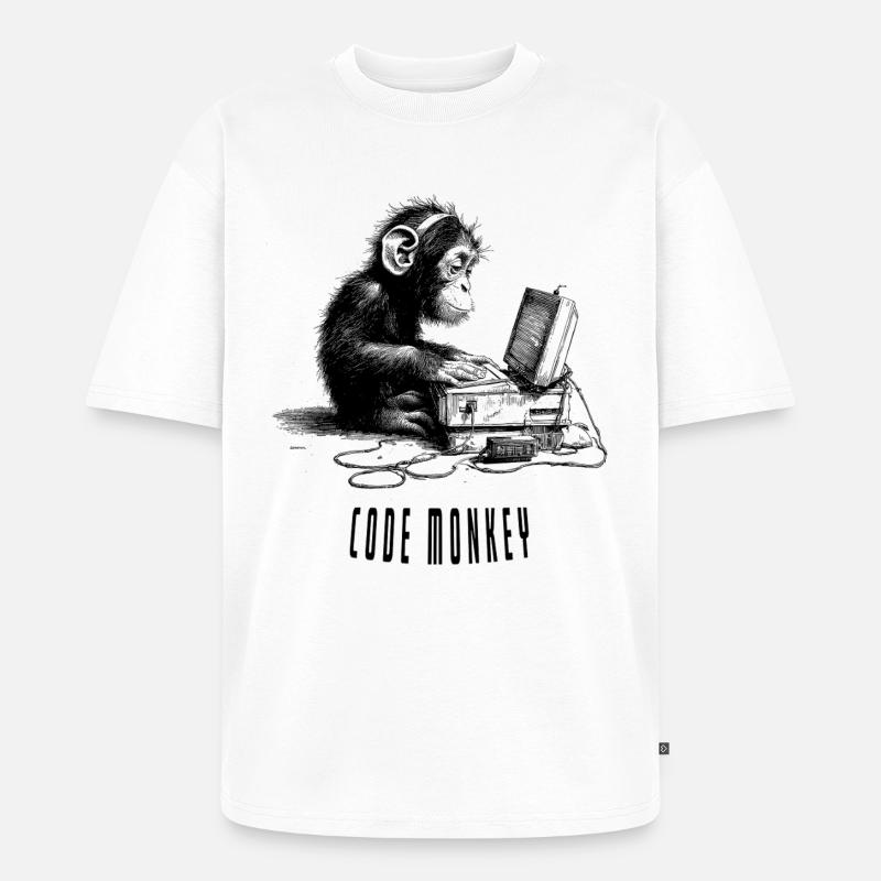Code Monkay - Unisex Premium Oversized Organic T-Shirt - white