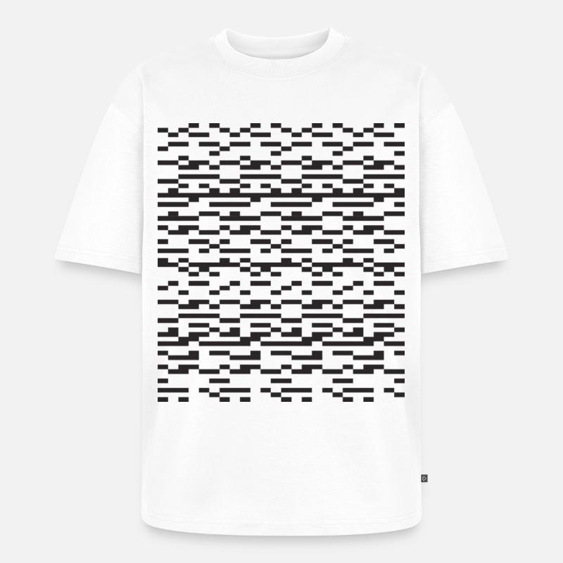 Noir Stripe pixeliges Glitch Grid - Unisex Premium Oversized Bio T-Shirt - Weiß