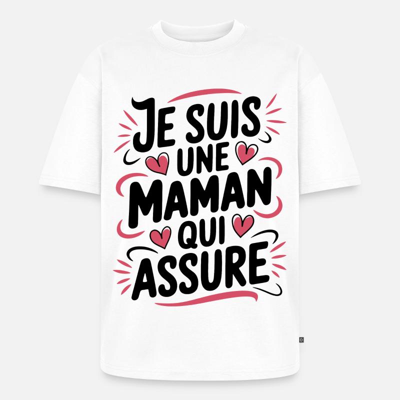 Ich bin eine Mutter, die versichert - Unisex Premium Oversized Bio T-Shirt - Weiß