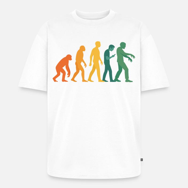 Evolution Silhouette Gradient - Unisex Premium Oversized Organic T-Shirt - white