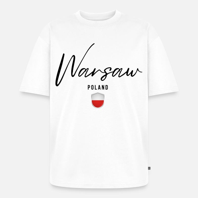 Conception élégante Varsovie, Varsovie Pologne - T-shirt Premium bio oversize Unisexe - blanc
