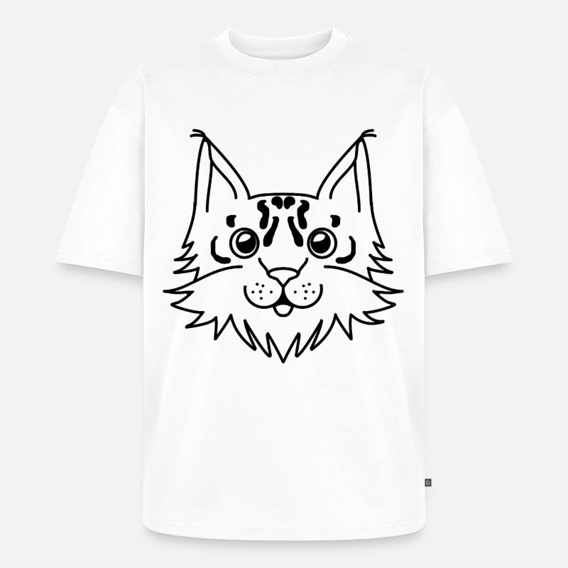 Luchs - Unisex Premium Oversized Bio T-Shirt - Weiß