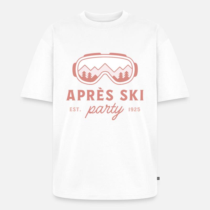 Apres Skiparty, Ski-Mädchen-Abend, pinke Ästhetik - Unisex Premium Oversized Bio T-Shirt - Weiß