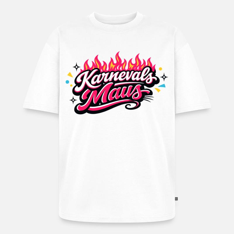 Karnevalsmaus Köln - Kölner Karneval Design - Unisex Premium Oversized Bio T-Shirt - Weiß