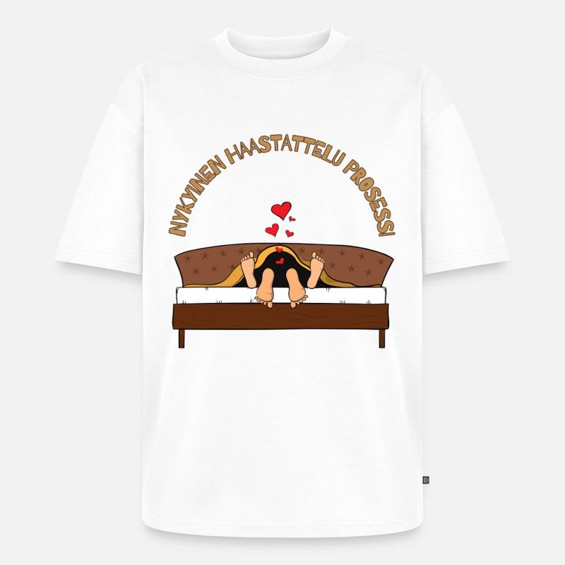 Der aktuelle Interviewprozess. - Unisex Premium Oversized Bio T-Shirt - Weiß