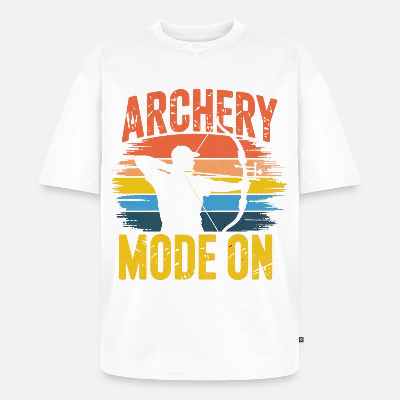 Archery Mode On Retro Sunset - Unisex Premium Oversized Bio T-Shirt - Weiß