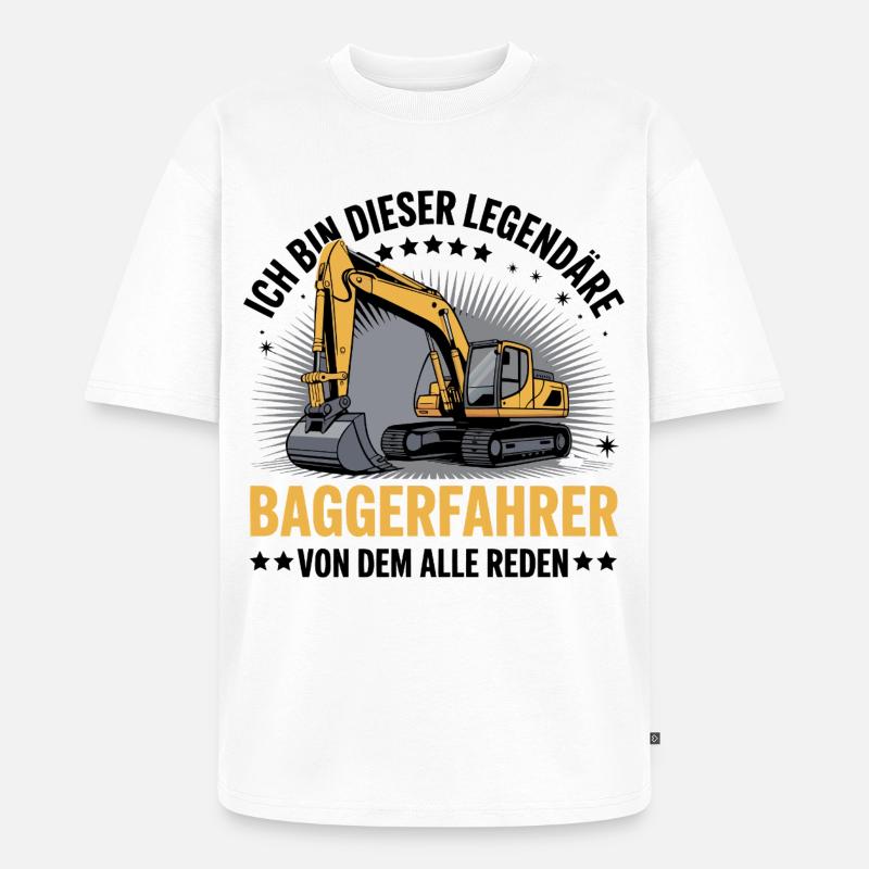 Baggerfahrer Bagger - Unisex Premium Oversized Bio T-Shirt - Weiß
