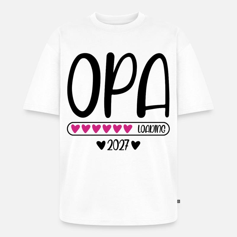 Opa 2027 loading Herzchen Ladebalken - Unisex Premium Oversized Bio T-Shirt - Weiß
