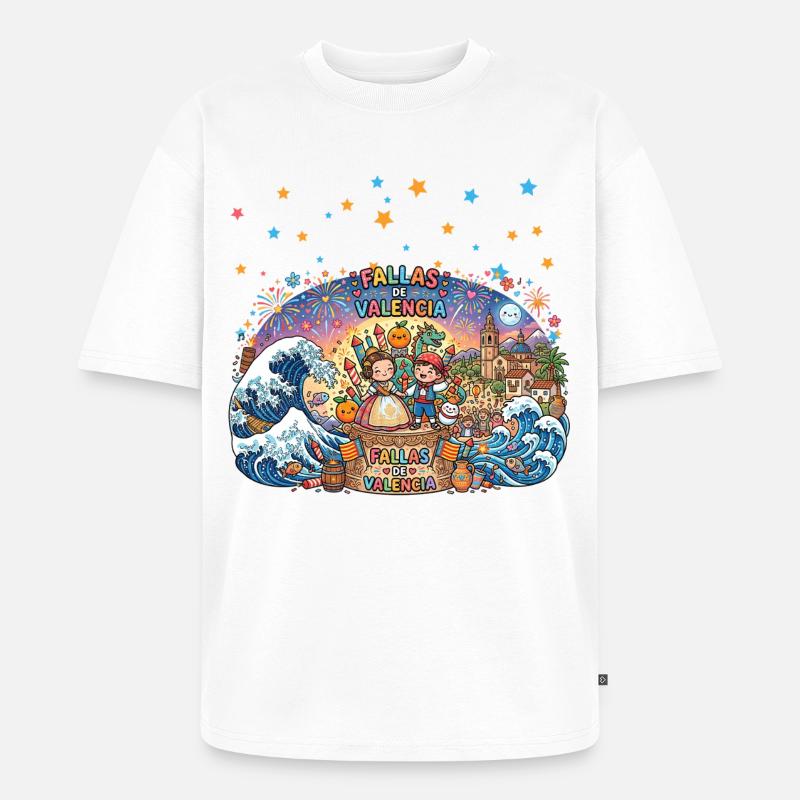 Fallas De Valencia Party Mascleta - Unisex Premium Oversized Bio T-Shirt - Weiß