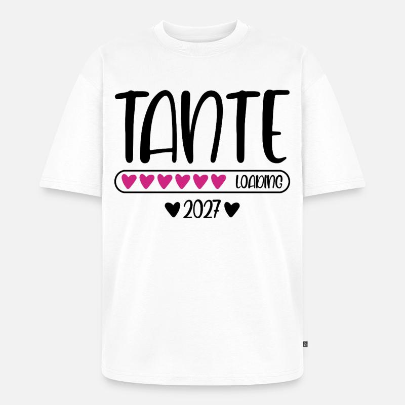Tante 2027 loading Herzchen Ladebalken - Unisex Premium Oversized Bio T-Shirt - Weiß