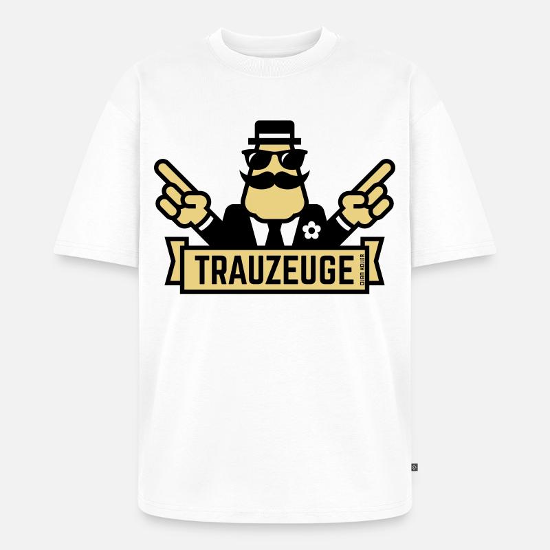 Gesto con la mano da testimone (addio al celibato/addio al celibato / 2C) - Maglietta ecologica premium oversize unisex - bianco
