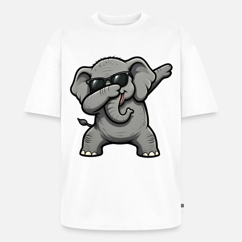 Éléphant de dab - T-shirt Premium bio oversize Unisexe - blanc