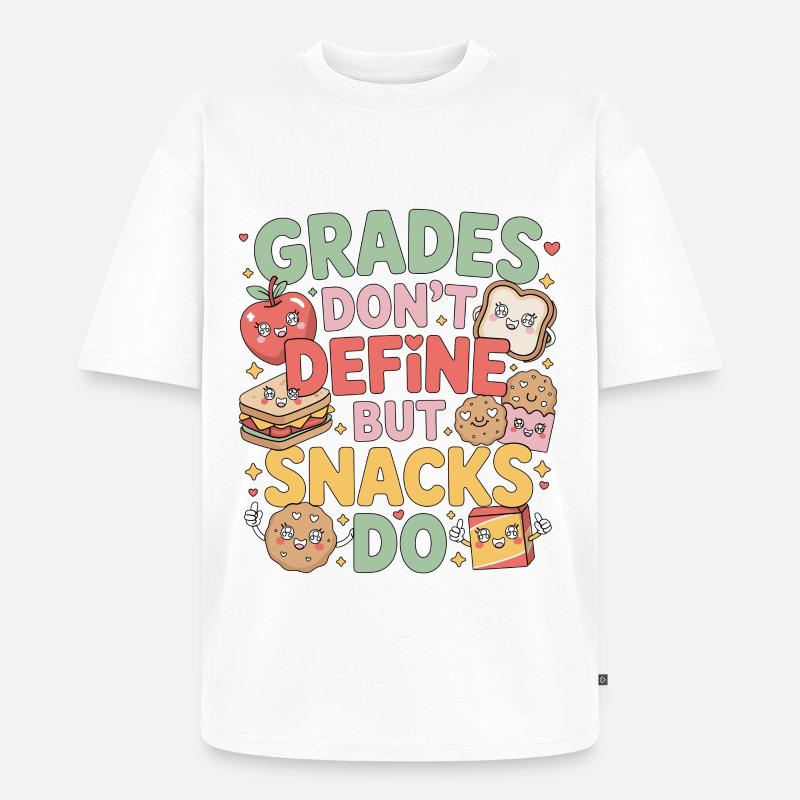 Elementary Teacher Grades Don't Define Education - Unisex Premium Oversized Bio T-Shirt - Weiß