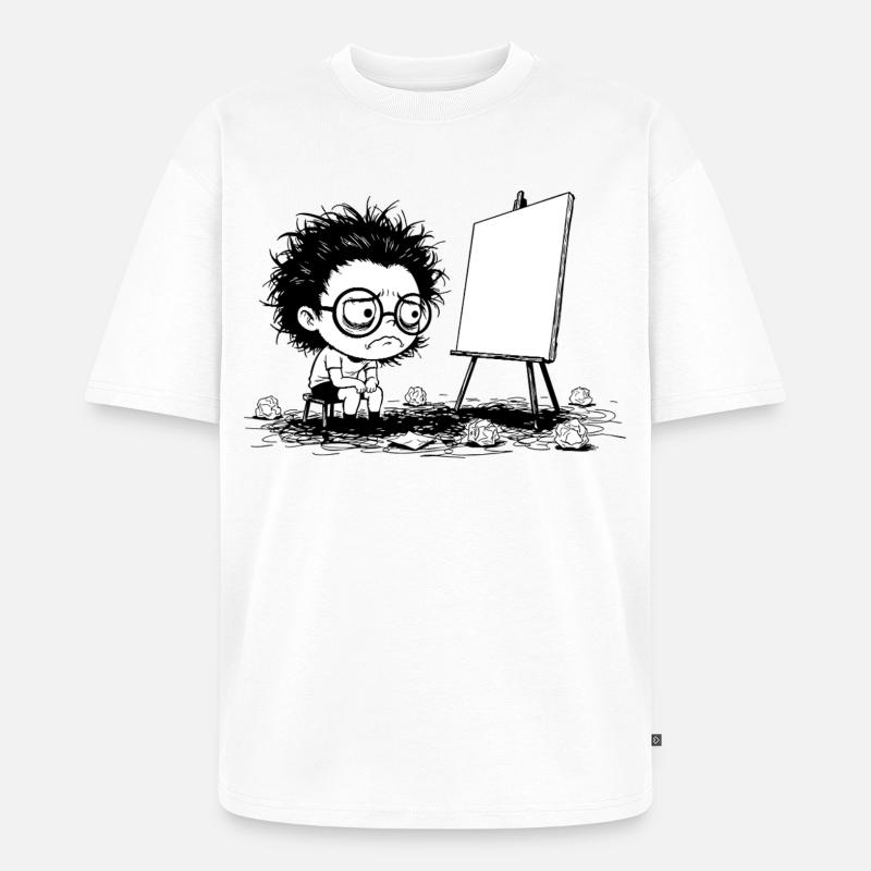 Künstler Creative Blocking Empty Canvas Manga - Unisex Premium Oversized Bio T-Shirt - Weiß