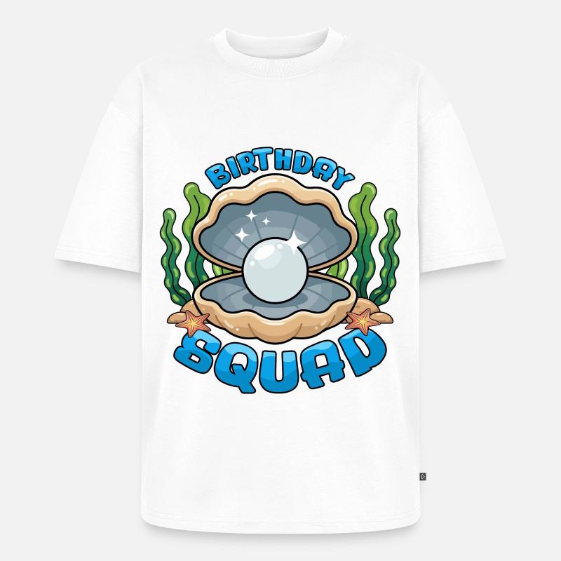 Birthday Squad Beach Summer Cruise Shell - Unisex Premium Oversized Bio T-Shirt - Weiß
