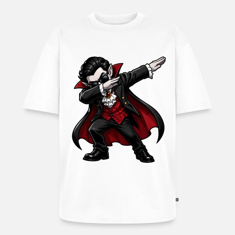 Dabbing Vampire - Unisex Premium Oversized Organic T-Shirt - white