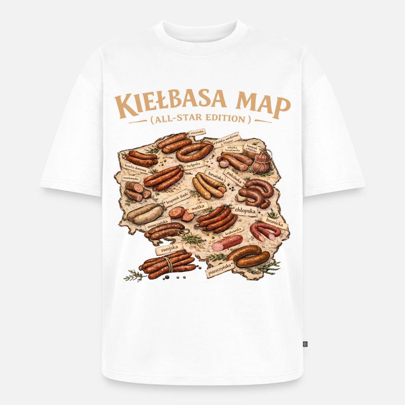 Kielbasa Map All Star Edition - Unisex Premium Oversized Bio T-Shirt - Weiß