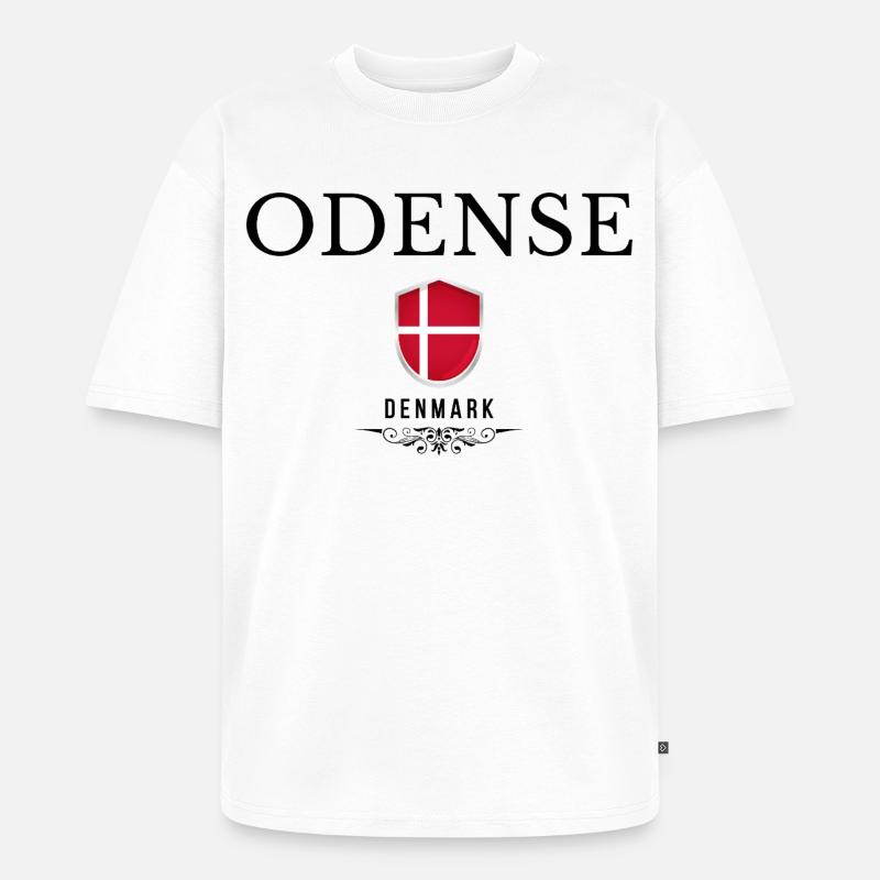 Odense-Souvenir, elegantes Odense-Design - Unisex Premium Oversized Bio T-Shirt - Weiß