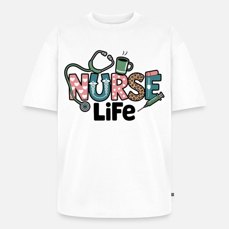 Krankenschwester Life Geschenk Geschenkidee - Unisex Premium Oversized Bio T-Shirt - Weiß