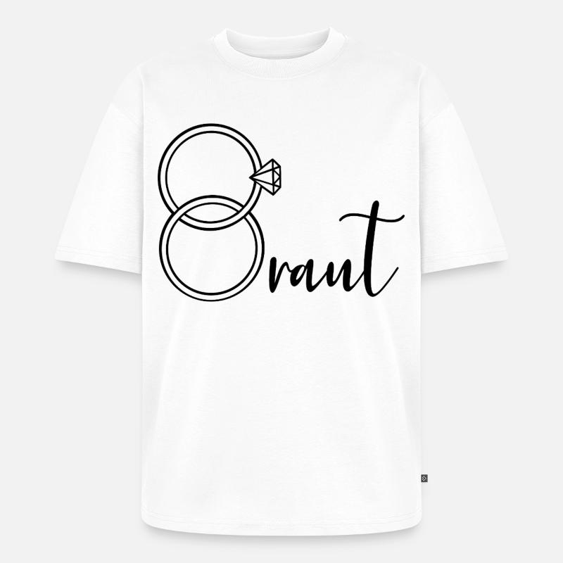 Ringe Hochzeit Braut - Unisex Premium Oversized Bio T-Shirt - Weiß