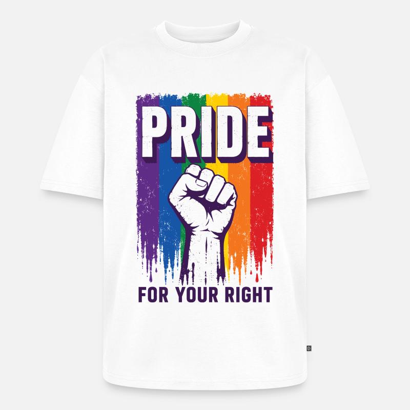 Pride Regenbogen Rechte Statement Shirt - Unisex Premium Oversized Bio T-Shirt - Weiß