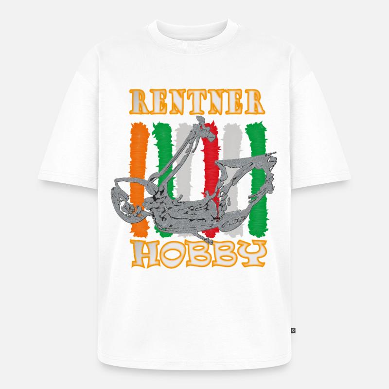 Rentner Hobby Roller - Unisex Premium Oversized Bio T-Shirt - Weiß