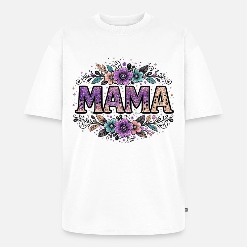 Mama-Geschenk: Retro-Mama-Visualisierung - Unisex Premium Oversized Bio T-Shirt - Weiß