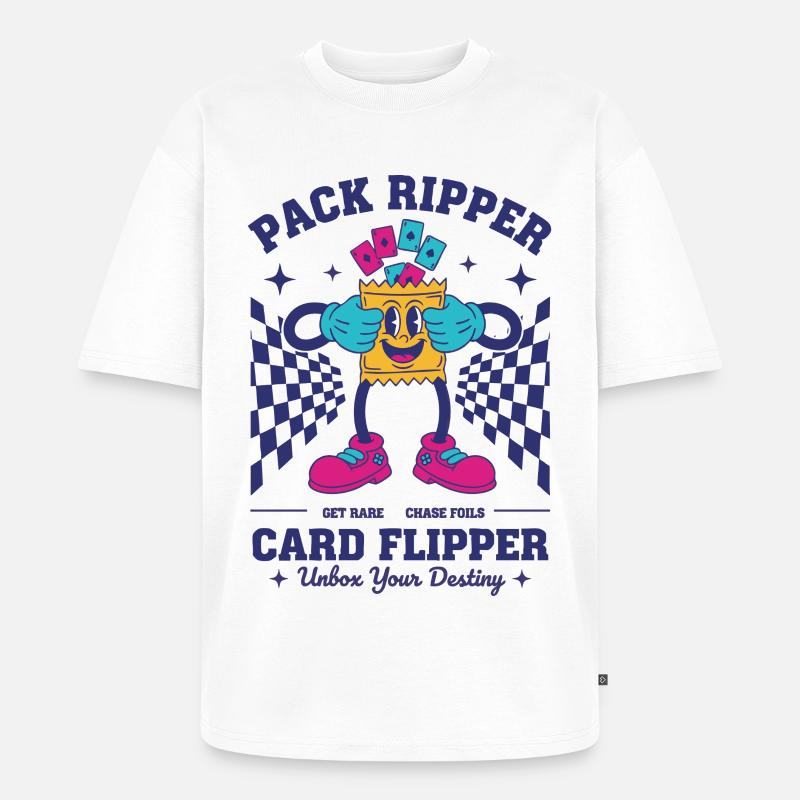 Pack Ripper Card Flipper Unbox Your Destiny - Unisex Premium Oversized Bio T-Shirt - Weiß