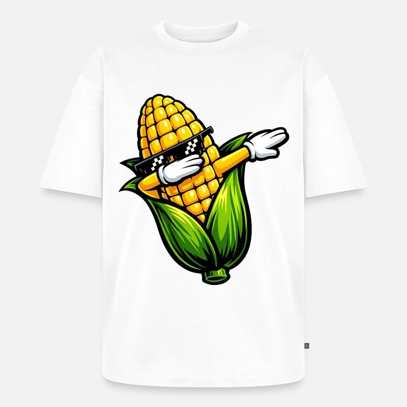 Dabbing Maiskolben - Unisex Premium Oversized Bio T-Shirt - Weiß