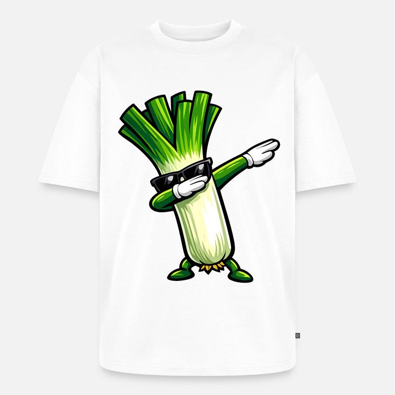 Dabbing Lauch - Unisex Premium Oversized Bio T-Shirt - Weiß