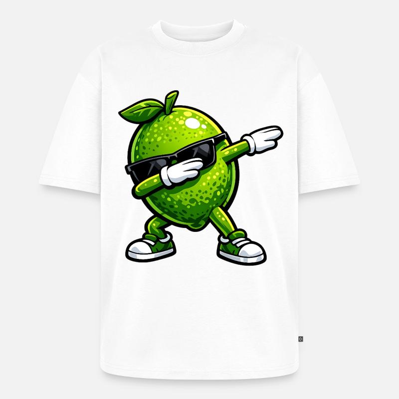 Dabbing Limette - Unisex Premium Oversized Bio T-Shirt - Weiß