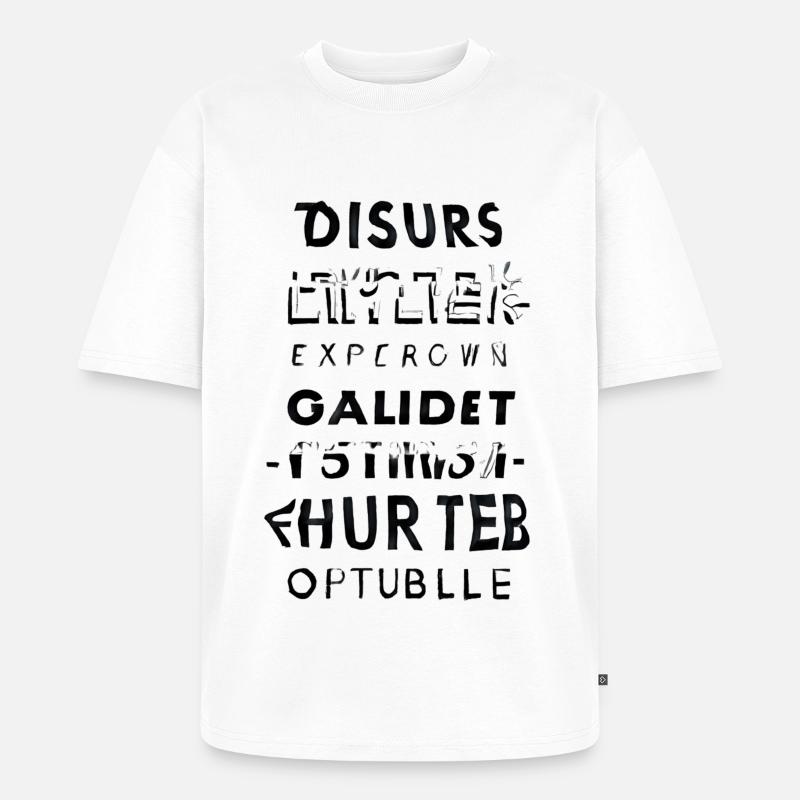 Glitchtext Kaskade - Unisex Premium Oversized Bio T-Shirt - Weiß