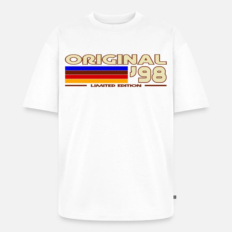 Originales 98er Retro Rainbow - Unisex Premium Oversized Bio T-Shirt - Weiß