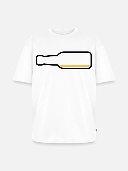 Bottiglia di birra vuota (Simbolo birra / POS 2C) - Maglietta ecologica premium oversize unisex - bianco