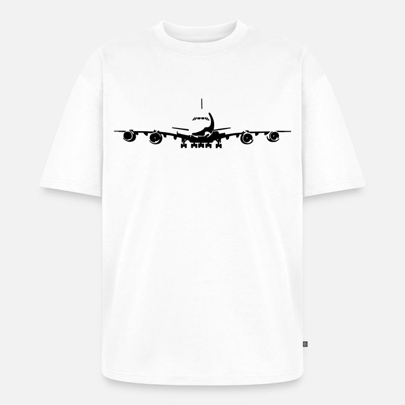 Passagierflugzeug - Unisex Premium Oversized Bio T-Shirt - Weiß