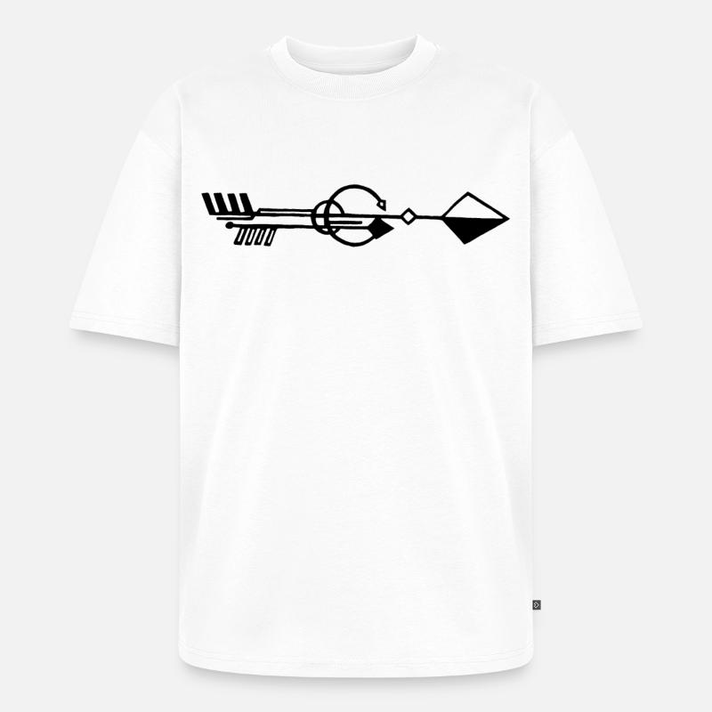 Seltsamer schwarzer Pfeil - Unisex Premium Oversized Bio T-Shirt - Weiß