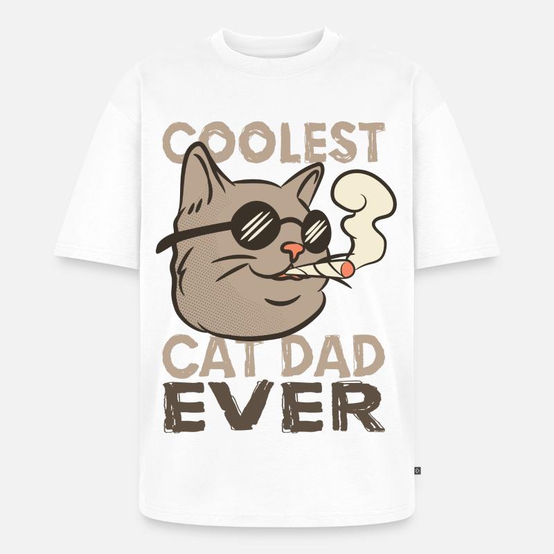 Katzenpapa - Unisex Premium Oversized Bio T-Shirt - Weiß