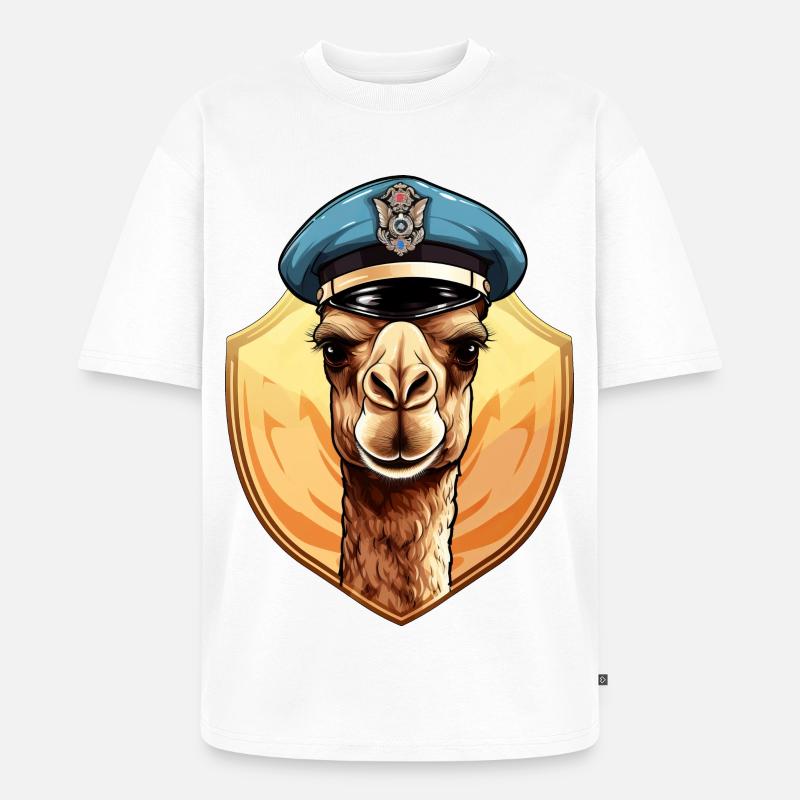 Polizei Kamel - Unisex Premium Oversized Bio T-Shirt - Weiß
