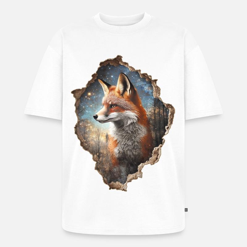 Fuchs - Unisex Premium Oversized Bio T-Shirt - Weiß