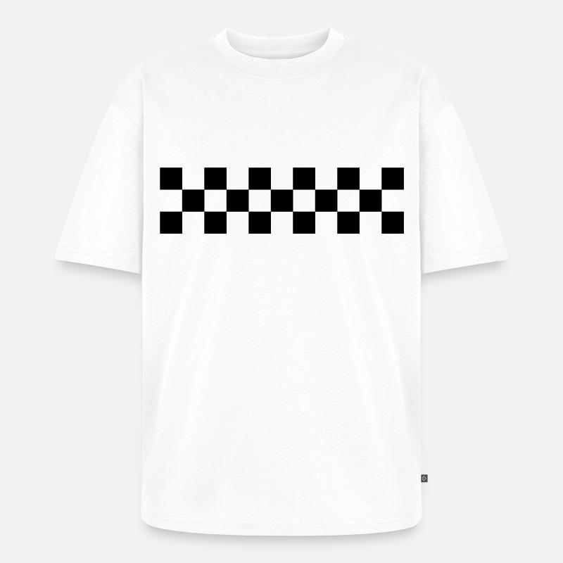 chequered flag design - Unisex Premium Oversized Bio T-Shirt - Weiß