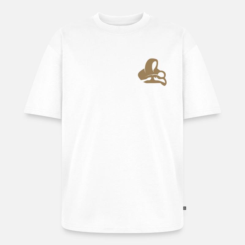 Maria mit Jesuskind | Mutter mit Kind-Emblem - Unisex Premium Oversized Bio T-Shirt - Weiß