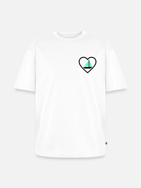 Cuore Vela – Passione Navigazione - Unisex Premium Oversized Organic T-Shirt - white