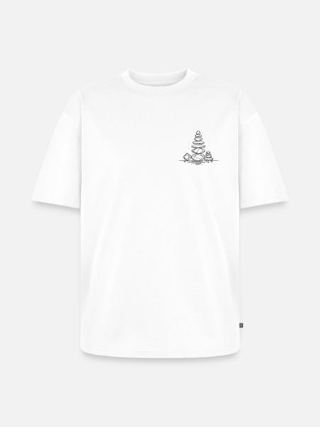 Balancekunst – Geometrisk Zen-stentårn - Unisex Premium oversized økologisk T-shirt - hvid